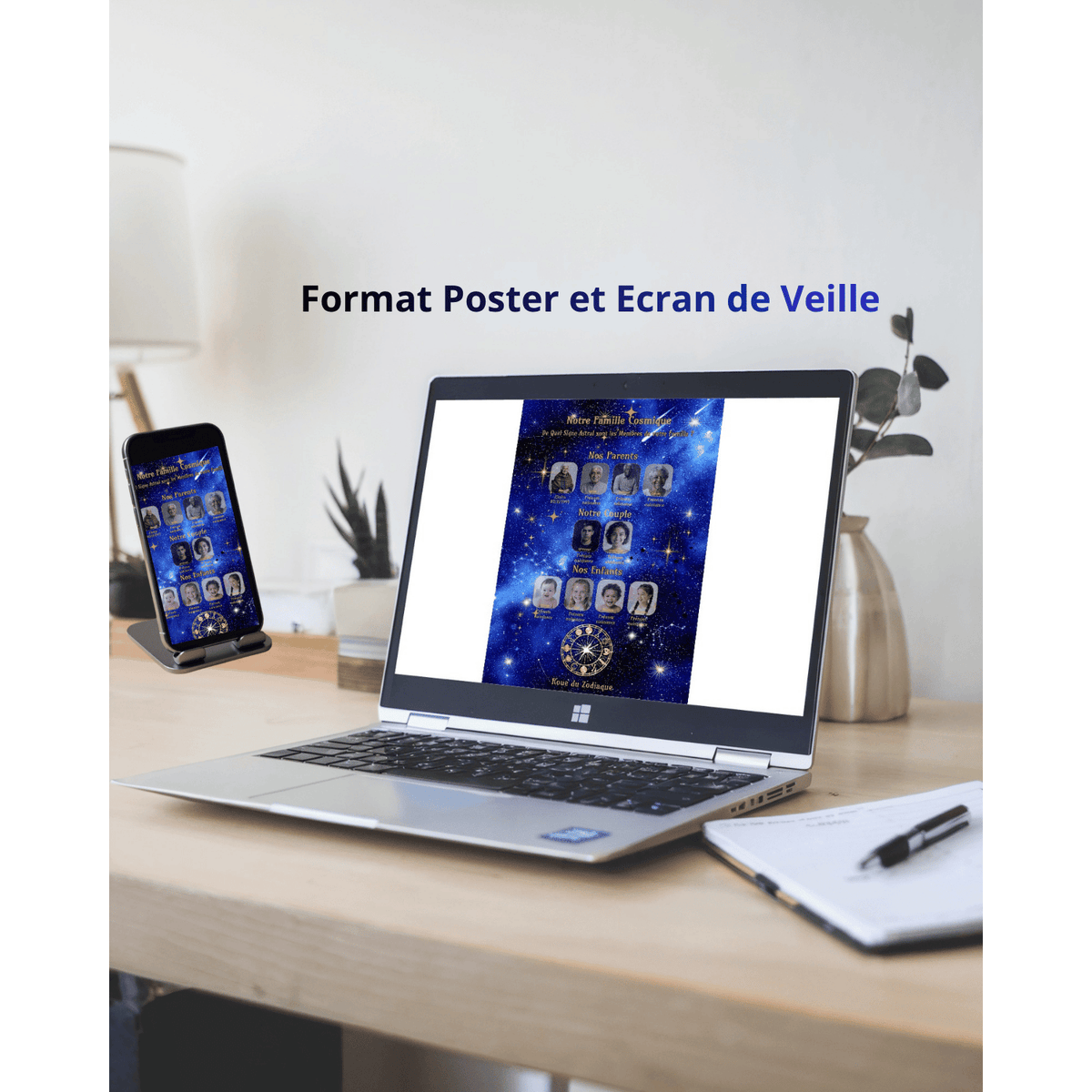 Notre Famille Cosmique – format poster et écran de veille