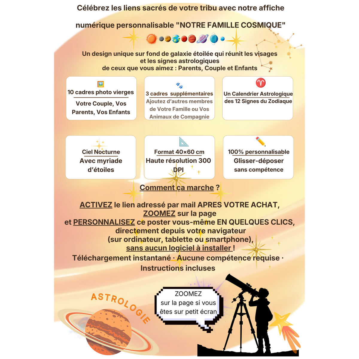 Fiche produit Notre Famille Cosmique